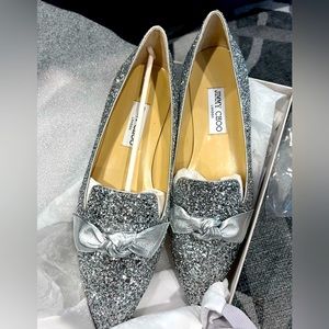 Jimmy Choo Gabie Flat in Silver size 40